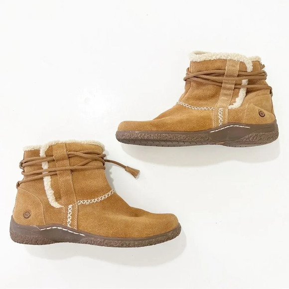 Earth Paula II Brown Suede Wrap Boot Faux Shearling Women’s‎ Size 10 Winter Warm - Picture 11 of 11